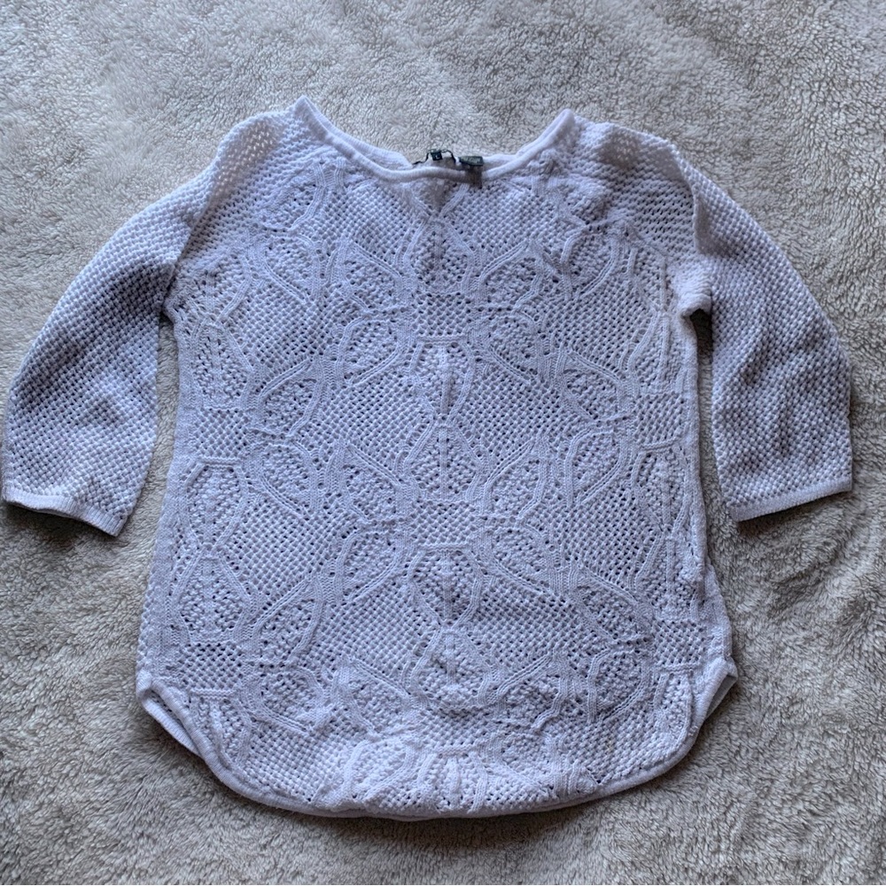 Women’s White Crochet Sweater